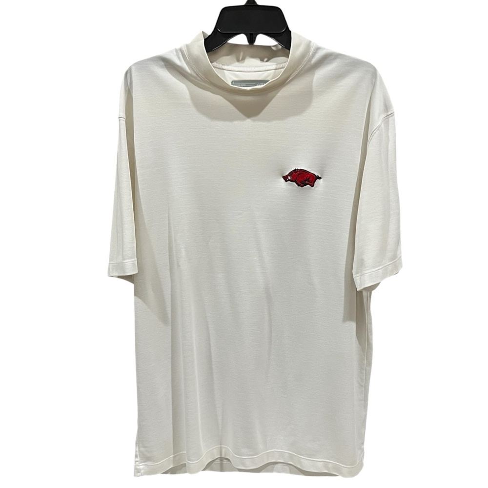 Vintage University of Arkansas Razorbacks Mock Neck Short Sleeved Shirt Large